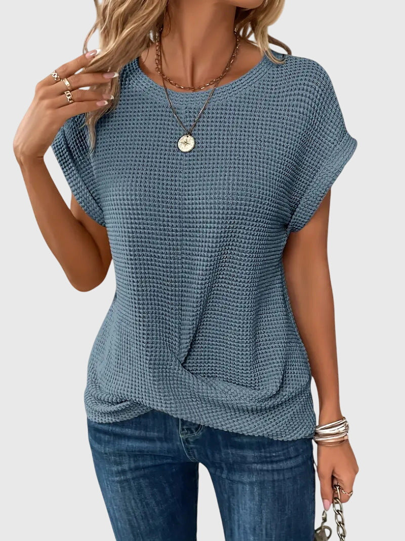 Elegant Blouse with Crew Neck