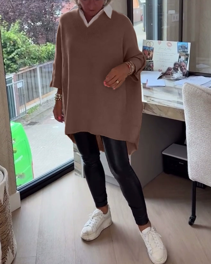 Verity™- V neck Jumper With Button Cuffs