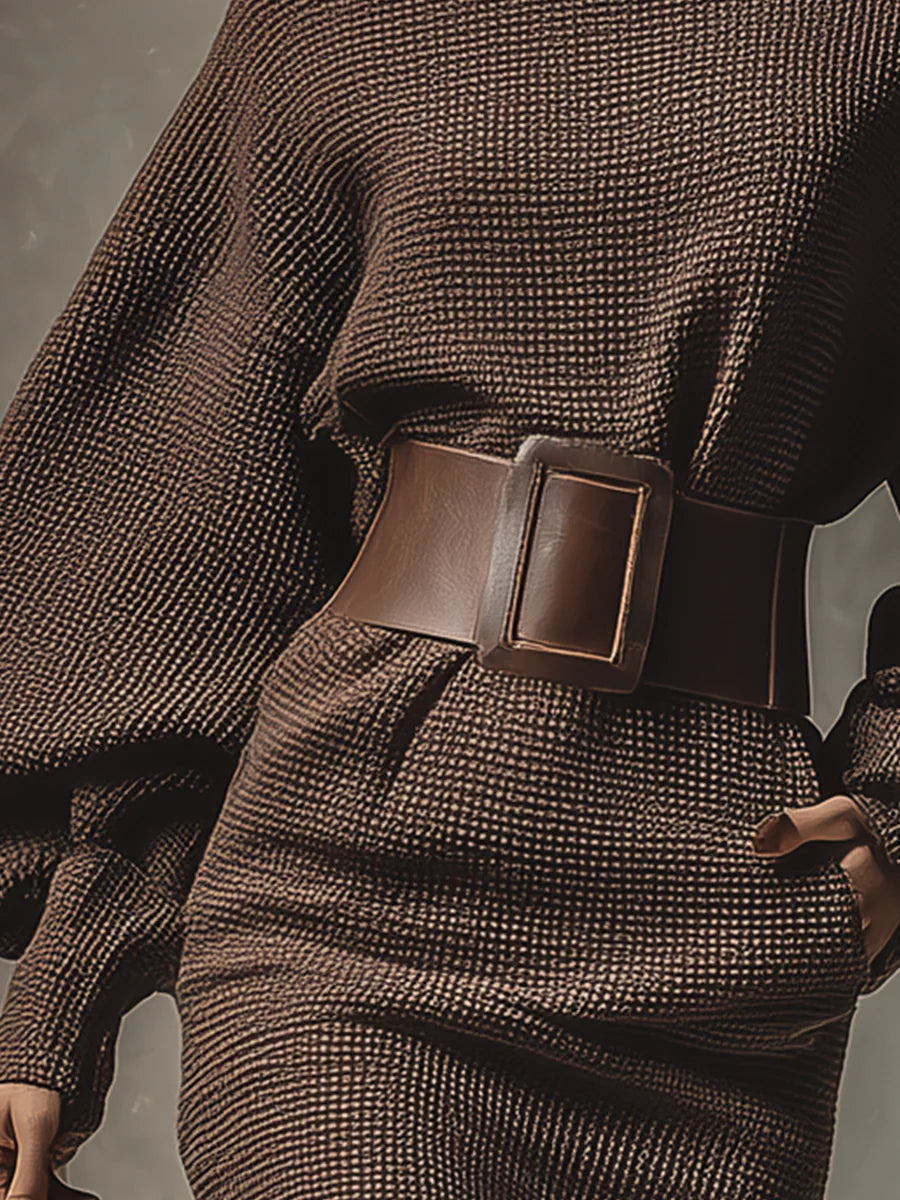 Carys – Short Mesh Dress with Structured Belt