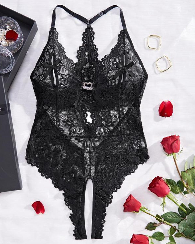 Sexy Lace Open Crotch Teddies Bodysuit