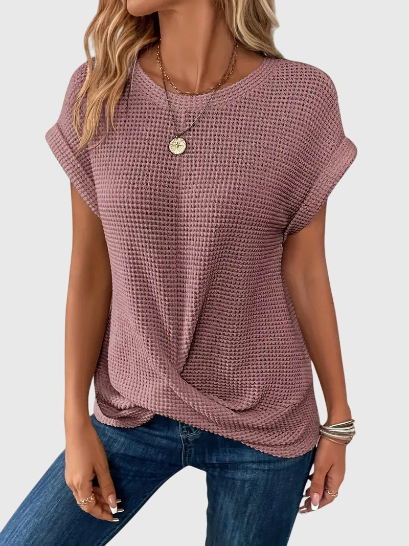 Elegant Blouse with Crew Neck