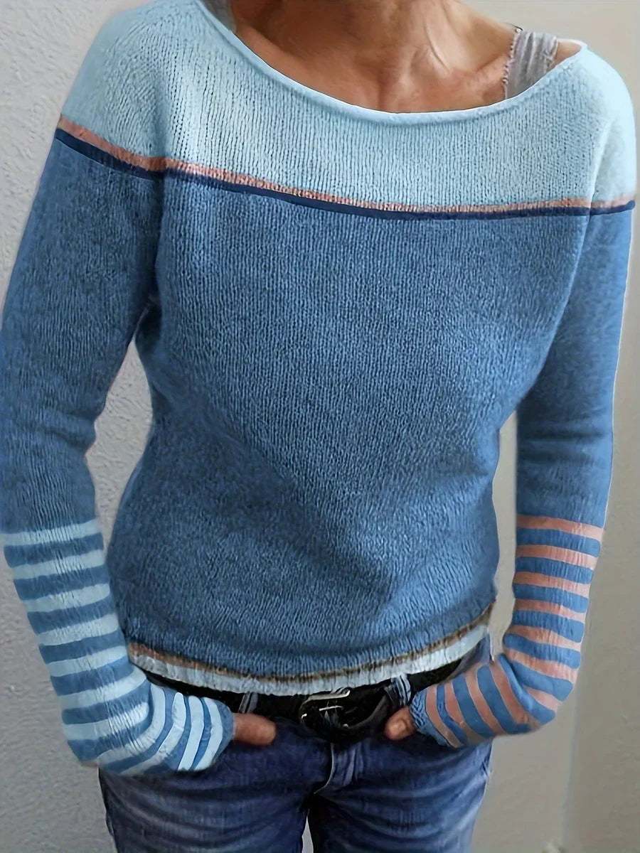 Talithia – Striped Knitted Long Sleeve Sweater