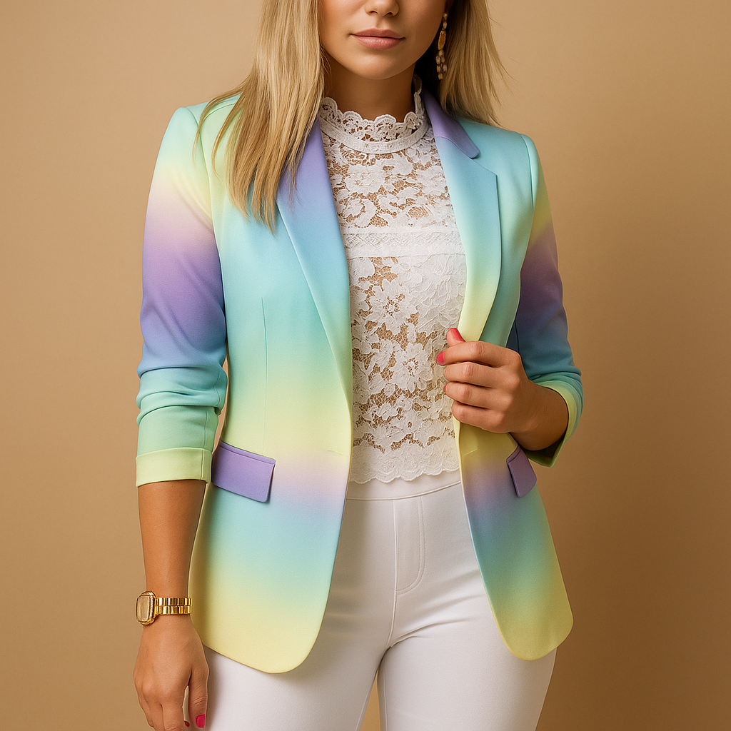 Rive | Elegant Women's Blazer with Bright Print and Shawl Collar