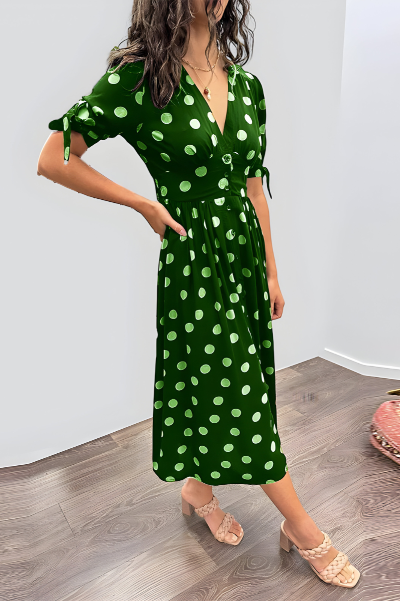 Georgiana | Polka Dot Midi Dress
