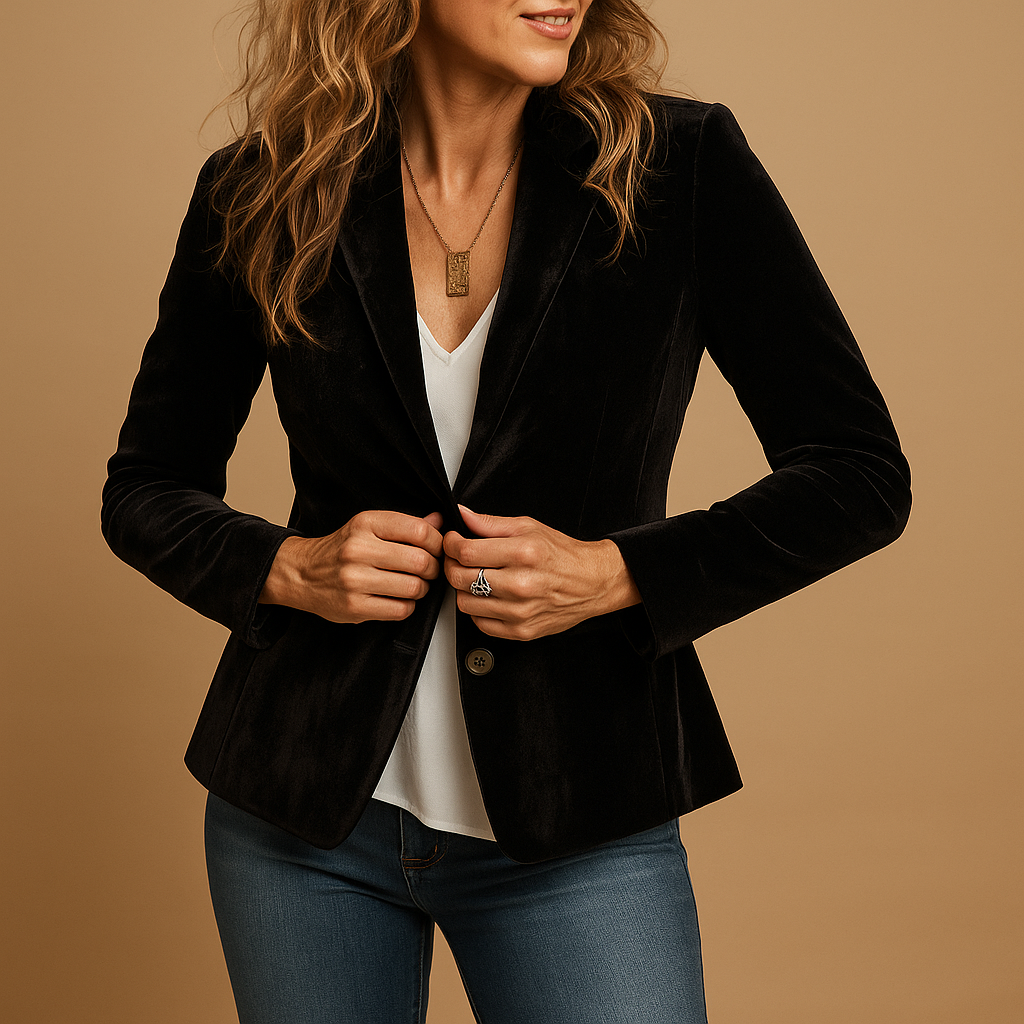 Rive | Slim Fit Retro Blazer with Lapels and Pockets for Women