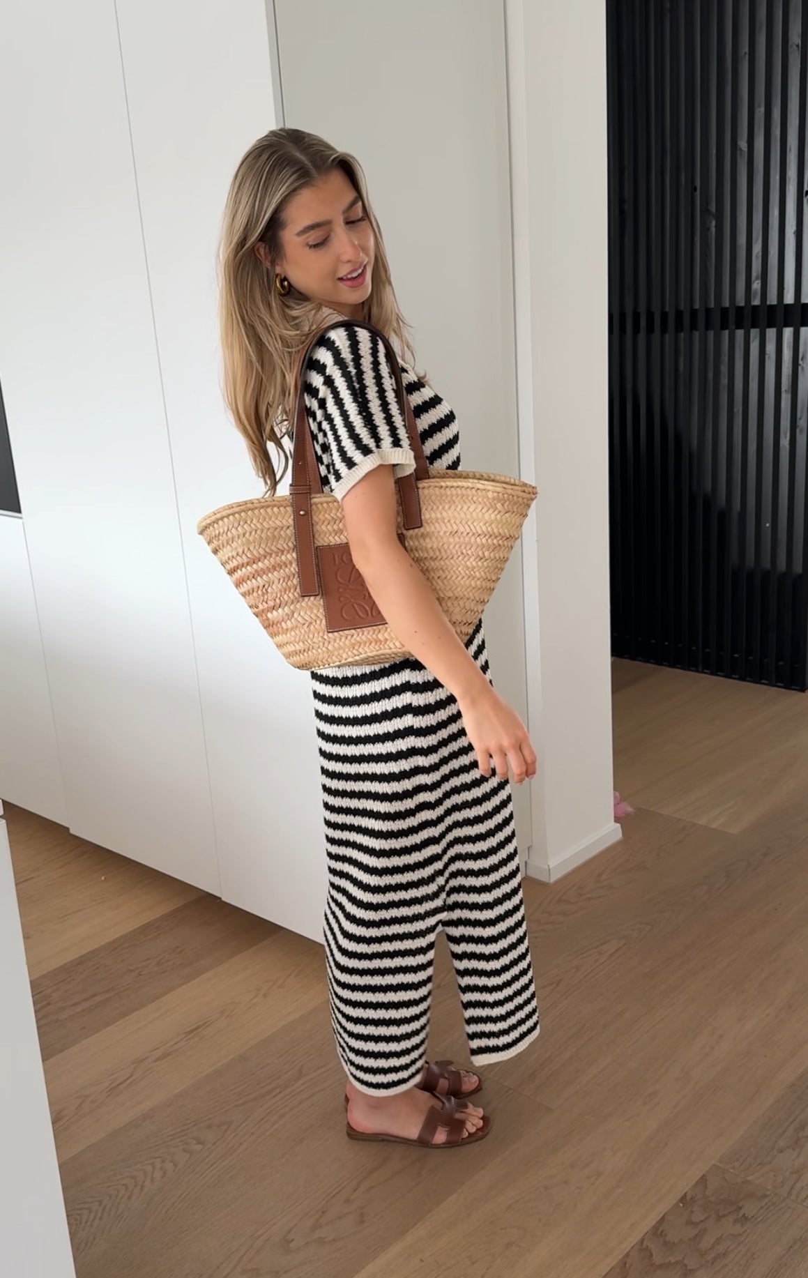 MAXI I STRIPE DRESS BLACK